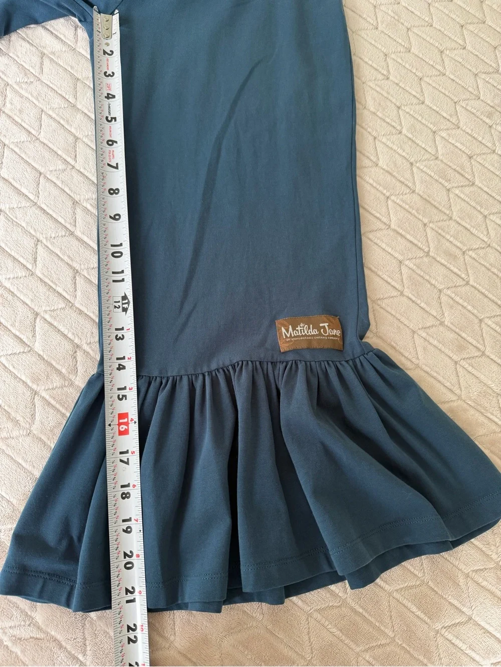 Size Small Matilda Jane Teal Blue and Olive Brown Ruffle Hem Pants